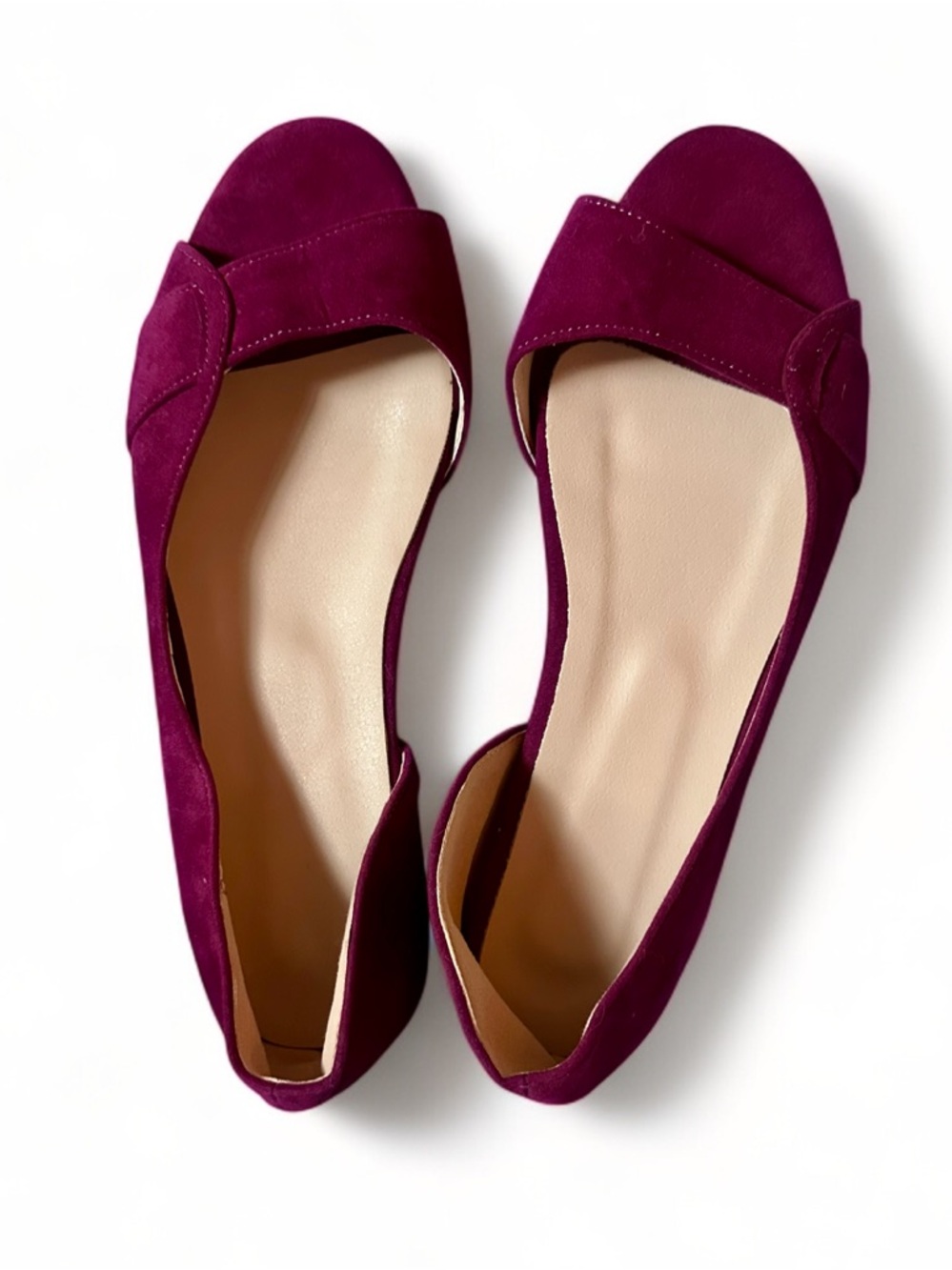 Women’s Open-Toe Slingback Flats in Plum - Picture 7 of 13